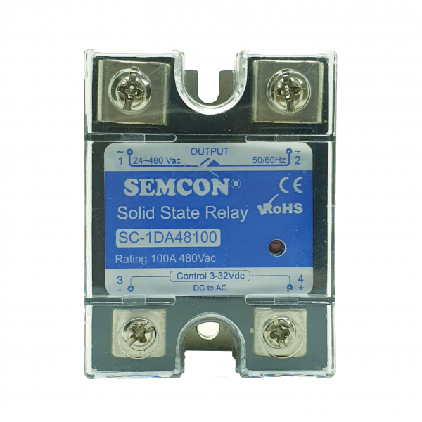 SC-1DA48100 SSR 1 Pha 100A Relay Bán Dẫn Output: 24-280Vac, Input: 3-32Vdc -